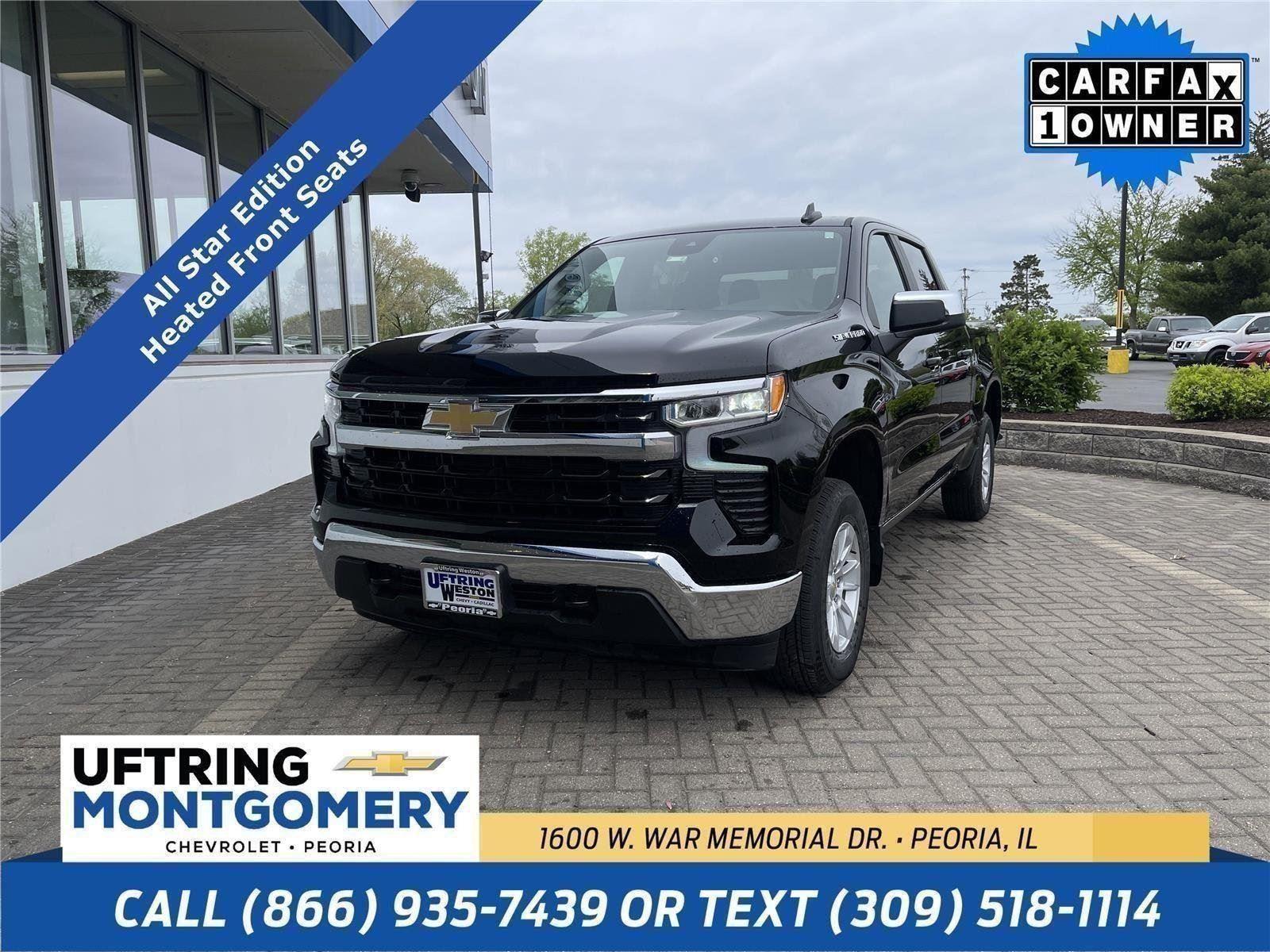 Black 2025 Chevrolet Silverado 1500 LT Crew Cab 4WD Pickup Truck Four-Wheel Drive Automatic