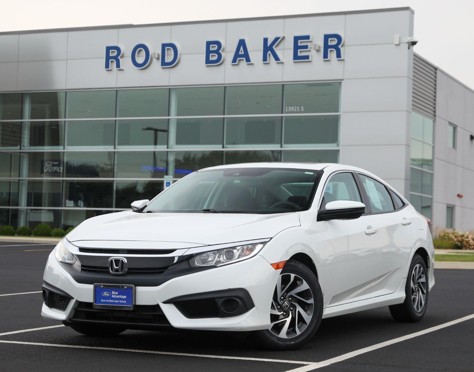 White 2018 Honda Civic Sedan Front-Wheel Drive Continuously Variable Transmission