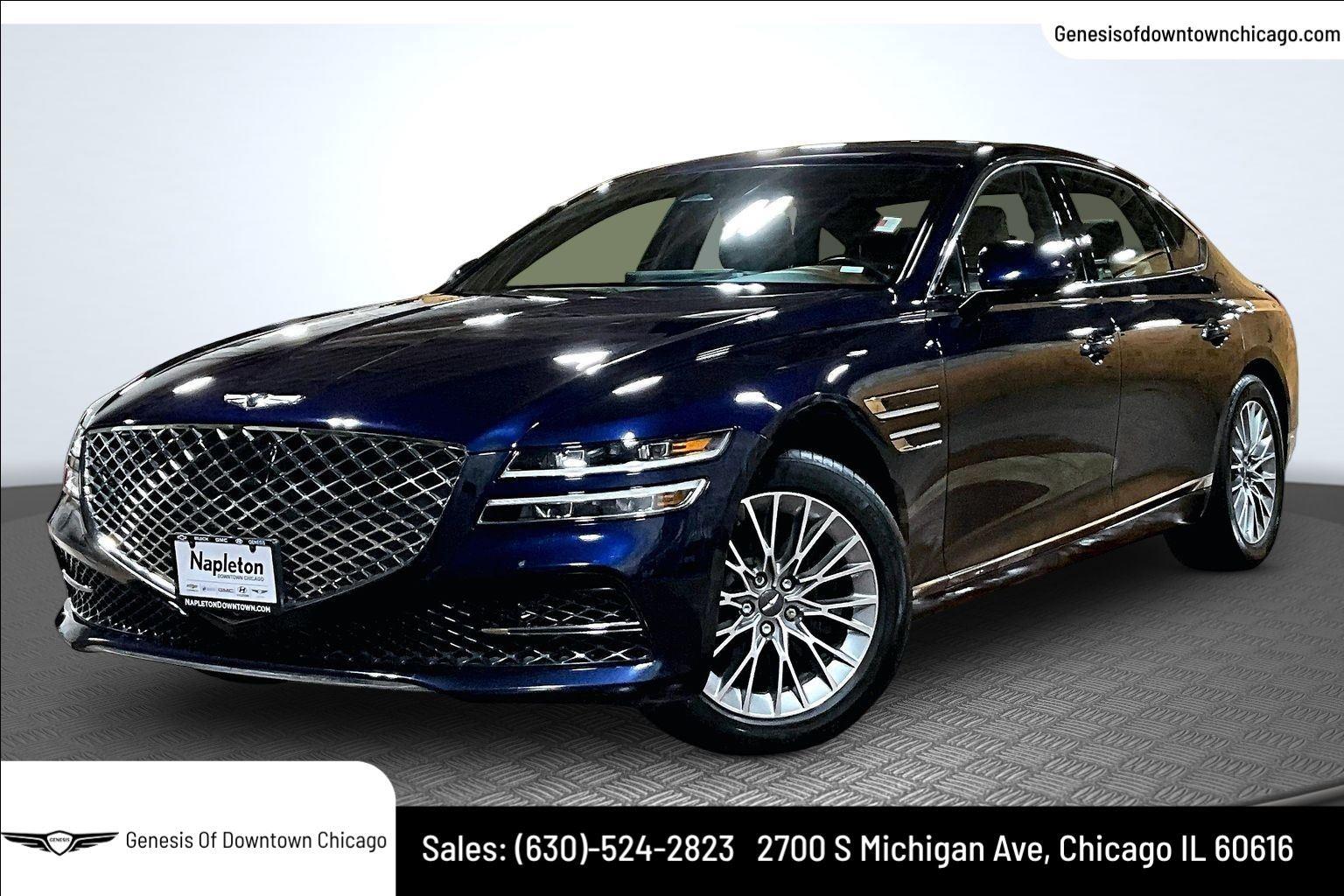 Capri Blue 2023 Genesis G80 Sedan Rear-Wheel Drive Automatic