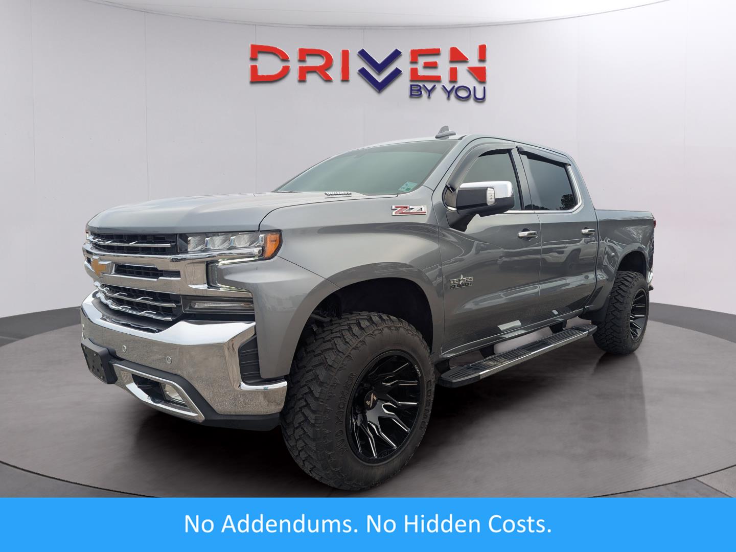 Gray (Satin Steel Metallic) 2021 Chevrolet Silverado 1500 LTZ Crew Cab 4WD Pickup Truck Four-Wheel Drive Automatic
