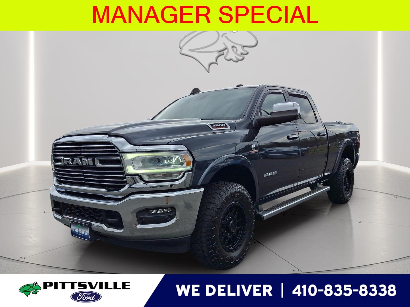 Diamond Black Crystal Pearlcoat 2021 RAM 2500 Laramie Crew Cab 4WD Pickup Truck Four-Wheel Drive 6-Speed Automatic