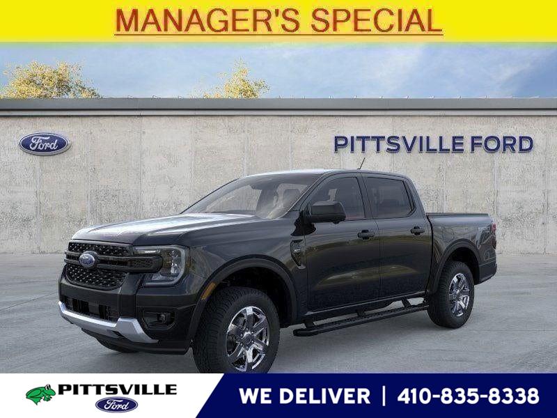 Shadow Black 2026 Ford Ranger XLT SuperCrew 4WD Pickup Truck Four-Wheel Drive Automatic