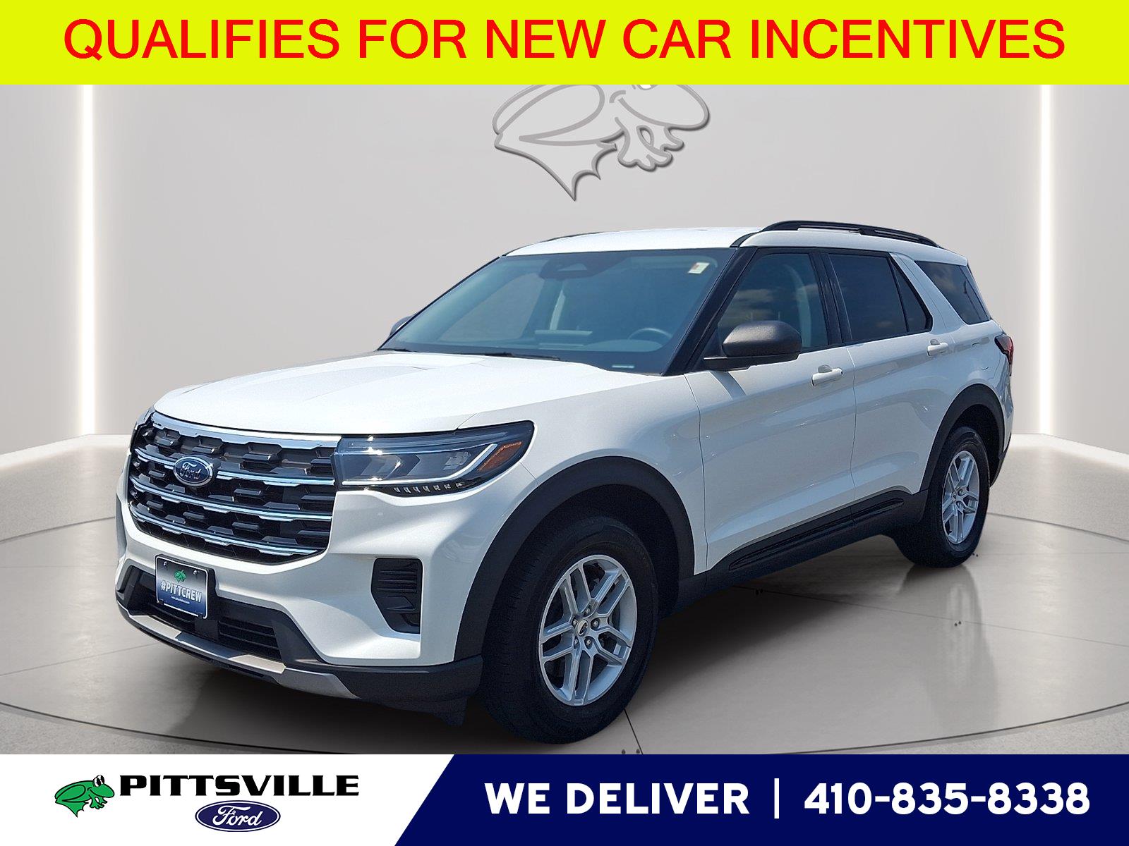 Star White Metallic Tri-Coat 2026 Ford Explorer SUV / Crossover All-Wheel Drive Automatic