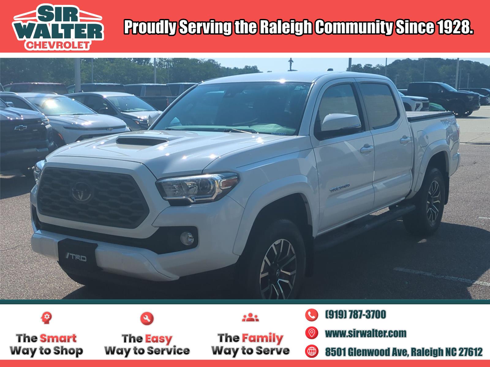 Super White 2021 Toyota Tacoma Pickup Truck Four-Wheel Drive 6-Speed Automatic
