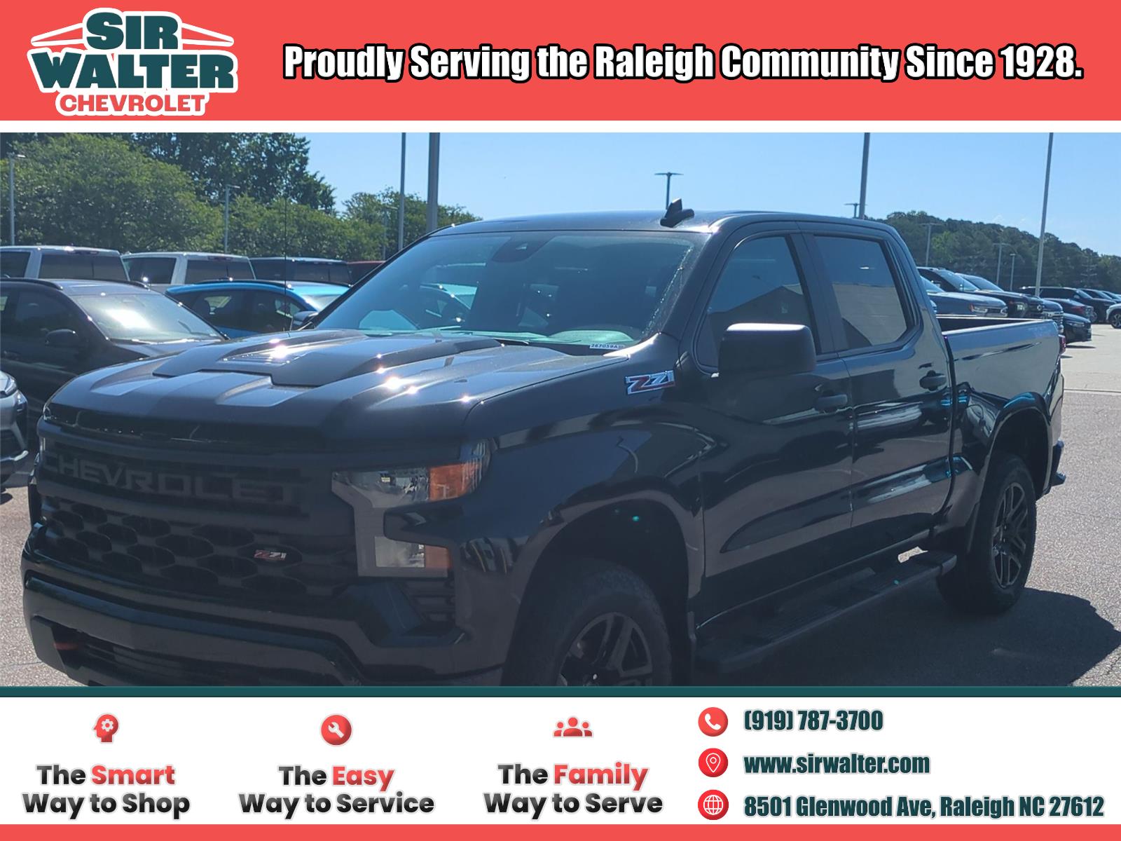 Black 2024 Chevrolet Silverado 1500 Pickup Truck Four-Wheel Drive Automatic
