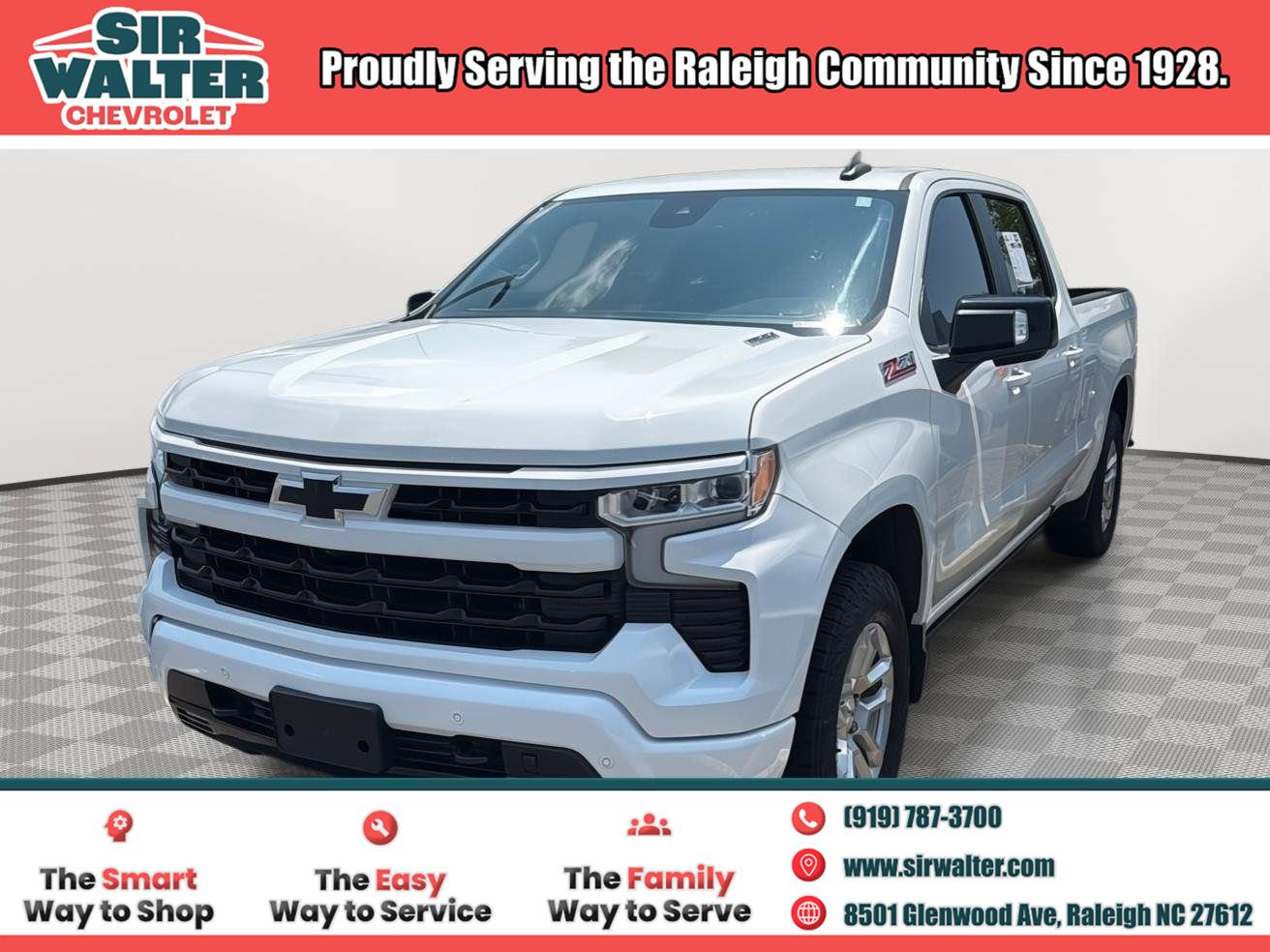 Summit White 2024 Chevrolet Silverado 1500 Pickup Truck Four-Wheel Drive Automatic
