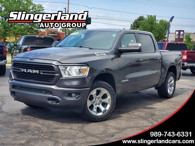 Gray (Granite Crystal Metallic Clearcoat) 2019 RAM 1500 Big Horn Crew Cab 4WD Pickup Truck Four-Wheel Drive 8-Speed Automatic
