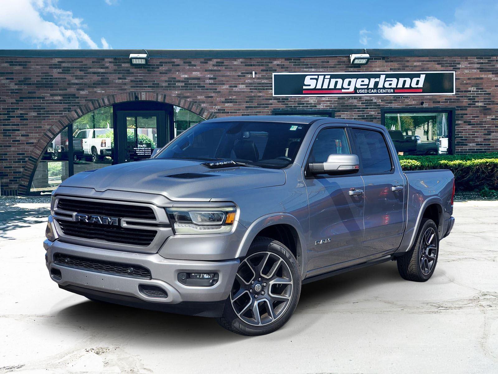 Billet Silver Metallic Clearcoat 2019 RAM 1500 Laramie Crew Cab 4WD Pickup Truck Four-Wheel Drive 8-Speed Automatic