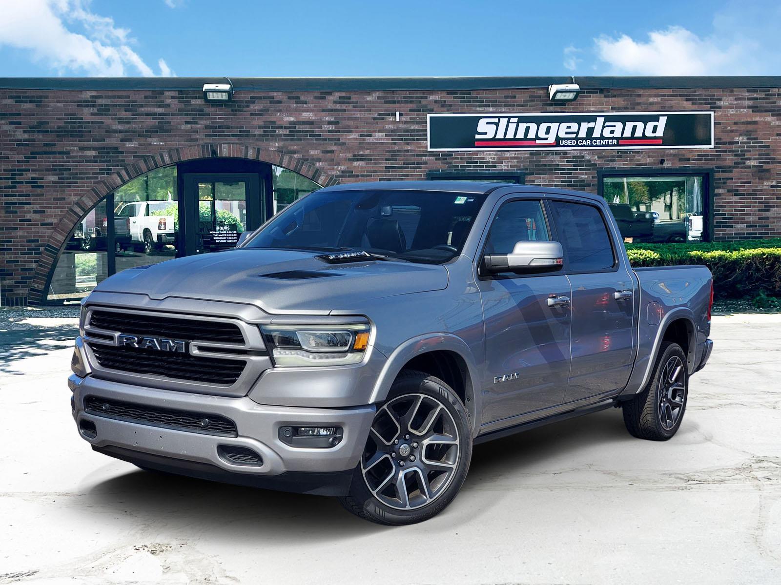 Billet Silver Metallic Clearcoat 2019 RAM 1500 Laramie Crew Cab 4WD Pickup Truck Four-Wheel Drive 8-Speed Automatic