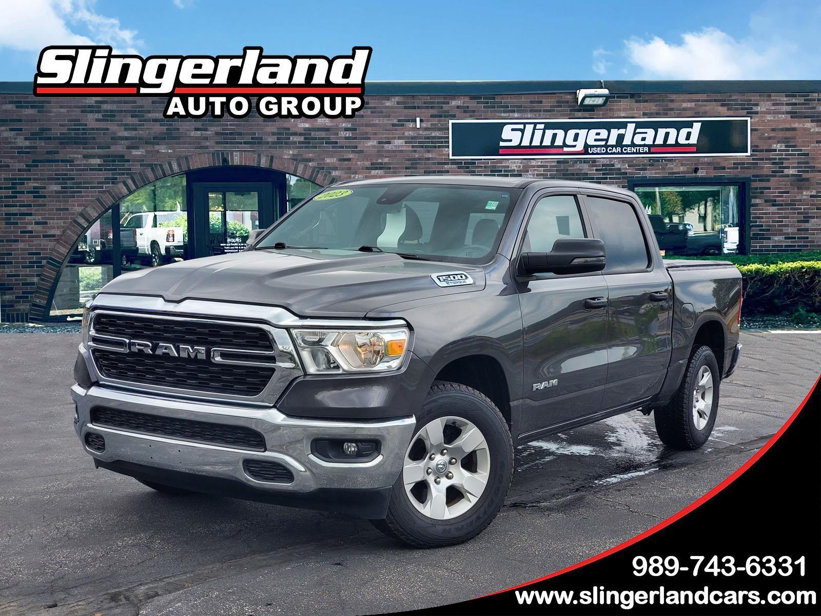 Gray (Granite Crystal Metallic Clearcoat) 2023 RAM 1500 Pickup Truck Four-Wheel Drive 8-Speed Automatic