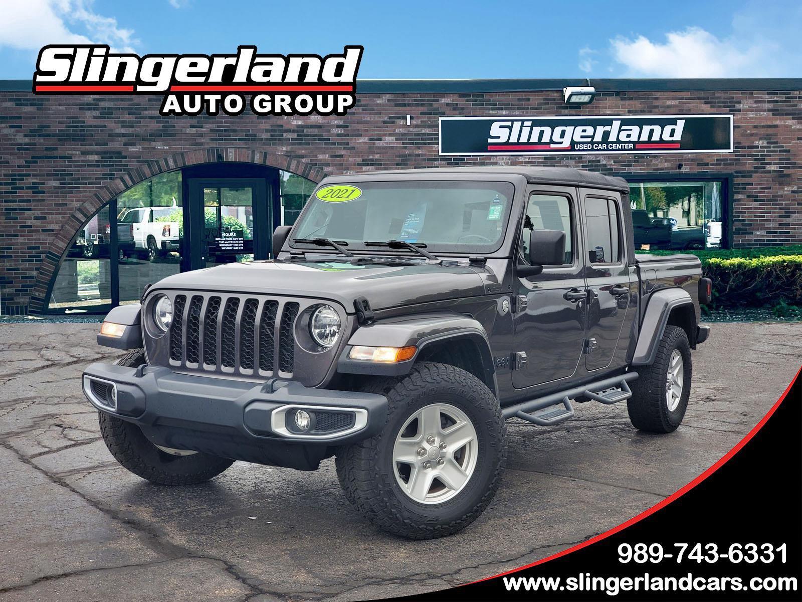 Gray (Granite Crystal Metallic Clearcoat) 2021 Jeep Gladiator Pickup Truck Four-Wheel Drive 8-Speed Automatic