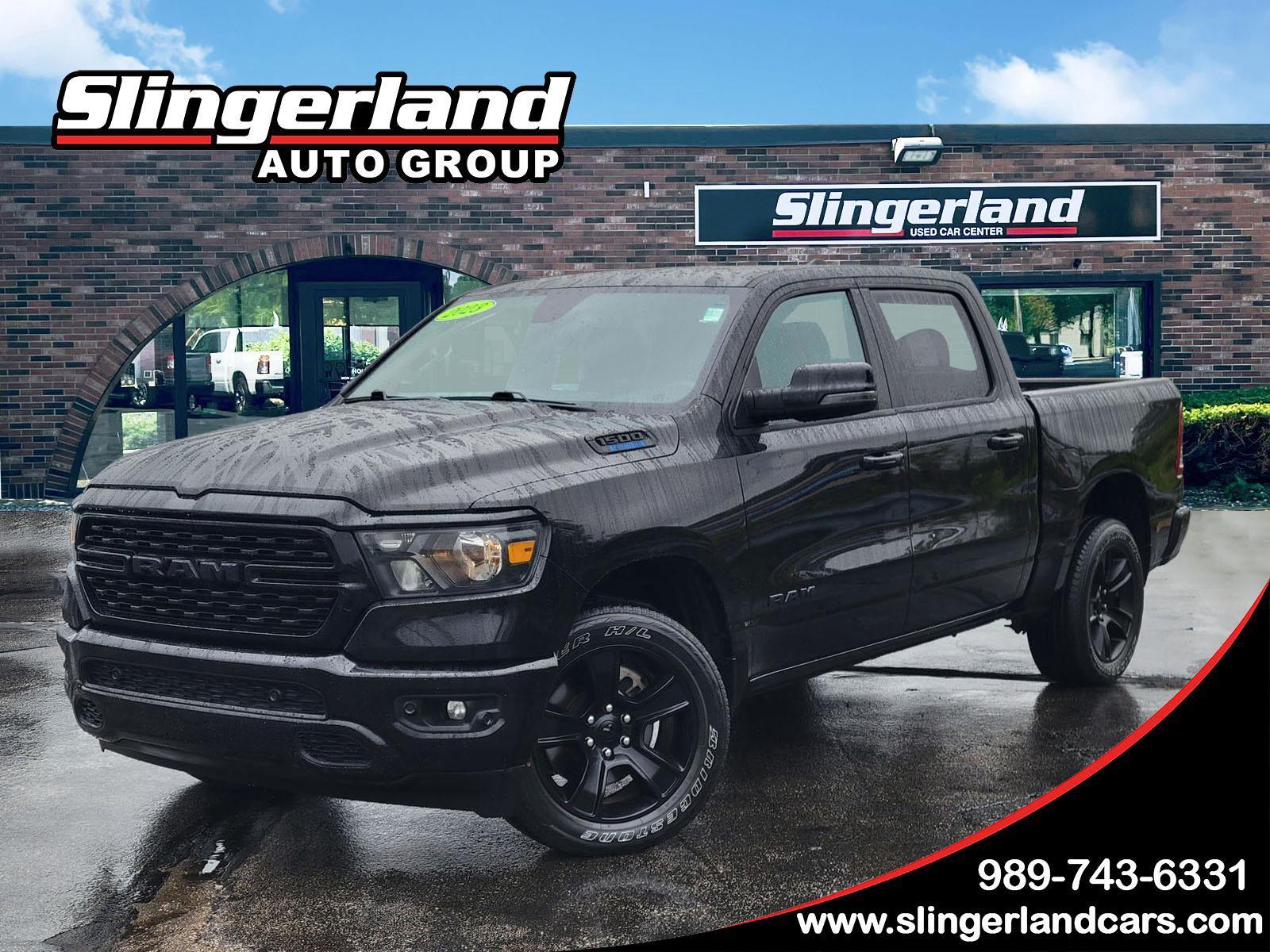 Diamond Black Crystal Pearlcoat 2023 RAM 1500 Pickup Truck Four-Wheel Drive 8-Speed Automatic