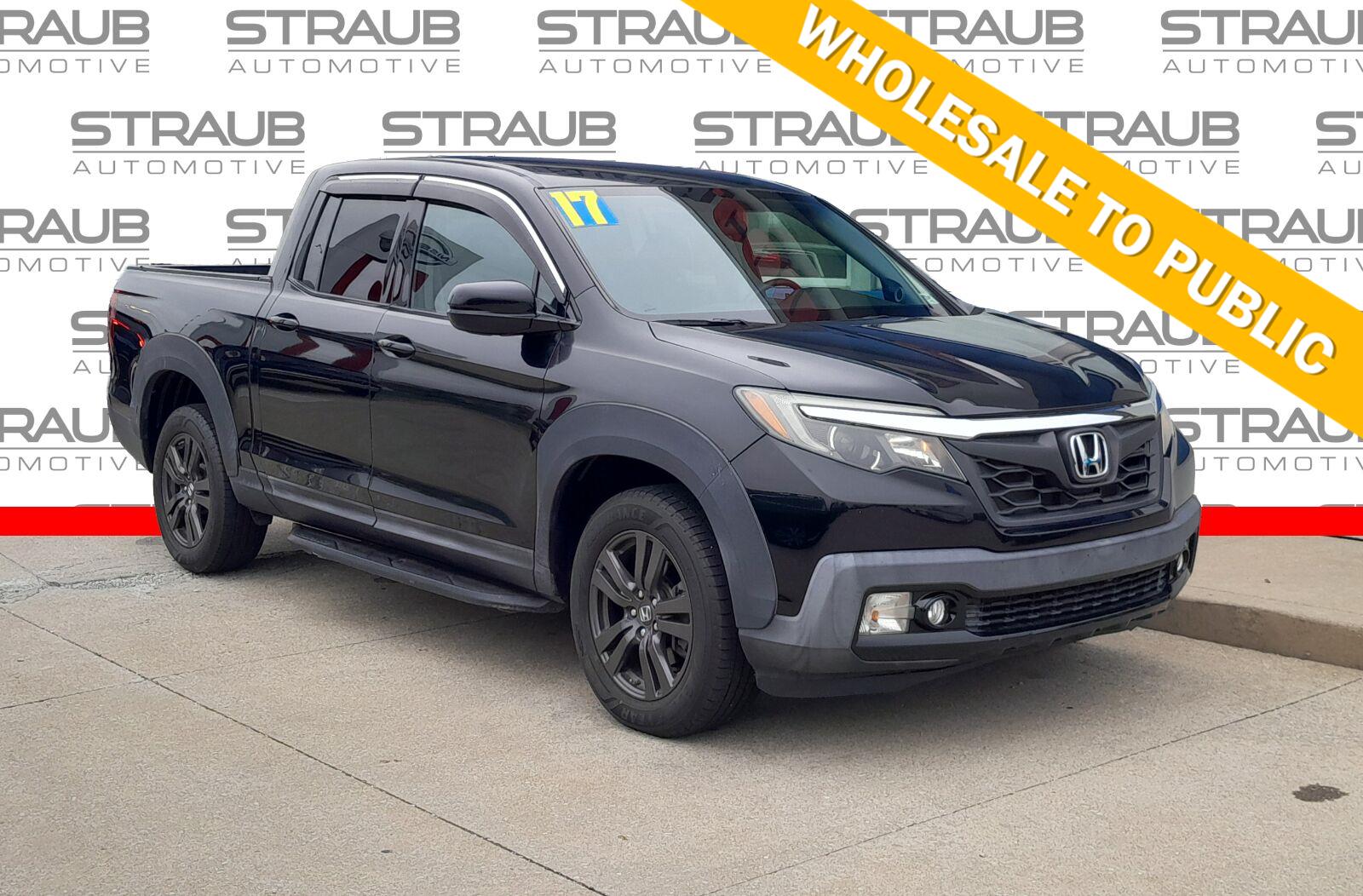 Crystal Black Pearl 2017 Honda Ridgeline Pickup Truck All-Wheel Drive Automatic