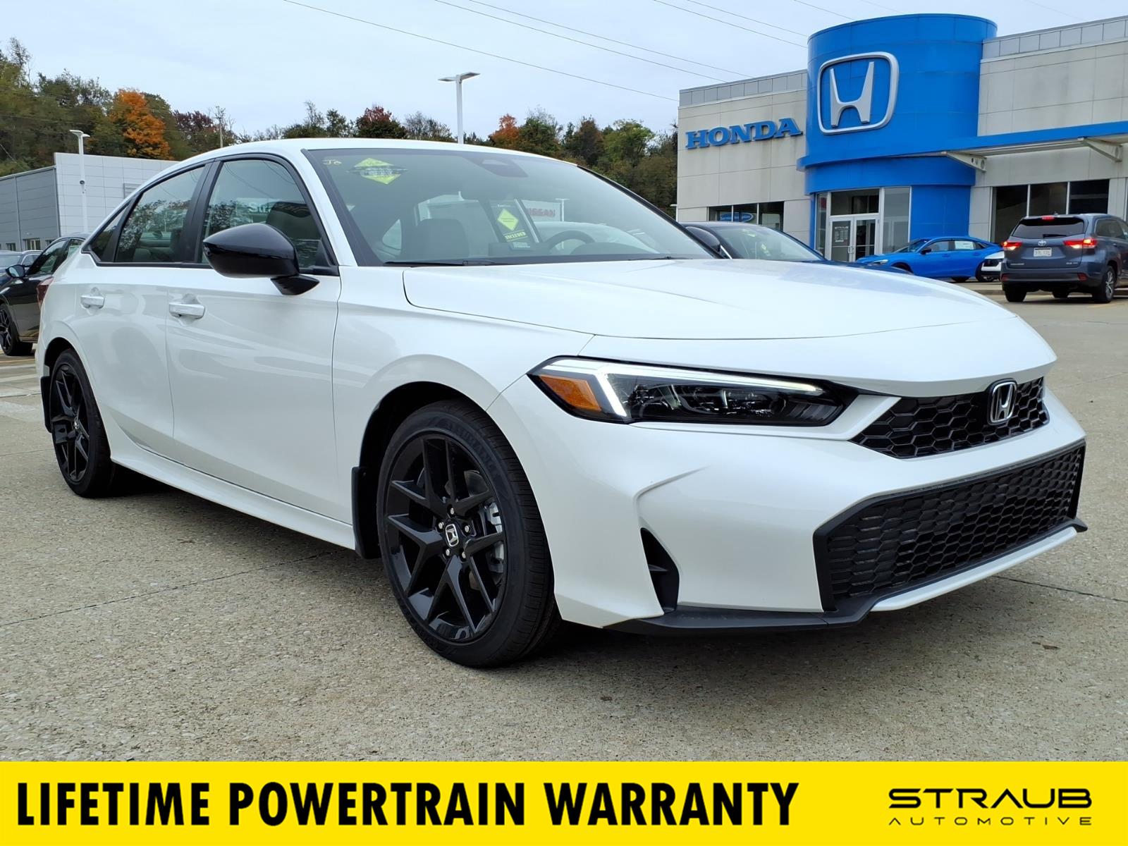 Platinum White Pearl 2026 Honda Civic Hybrid Sedan Front-Wheel Drive Continuously Variable Transmission