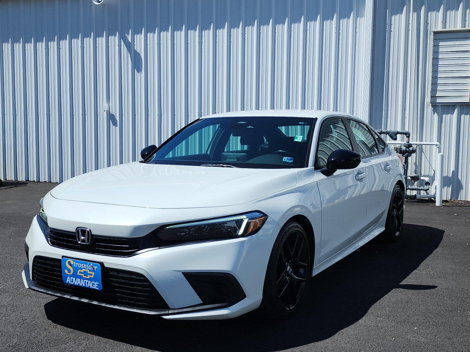 Platinum White Pearl 2023 Honda Civic Sedan Front-Wheel Drive Continuously Variable Transmission