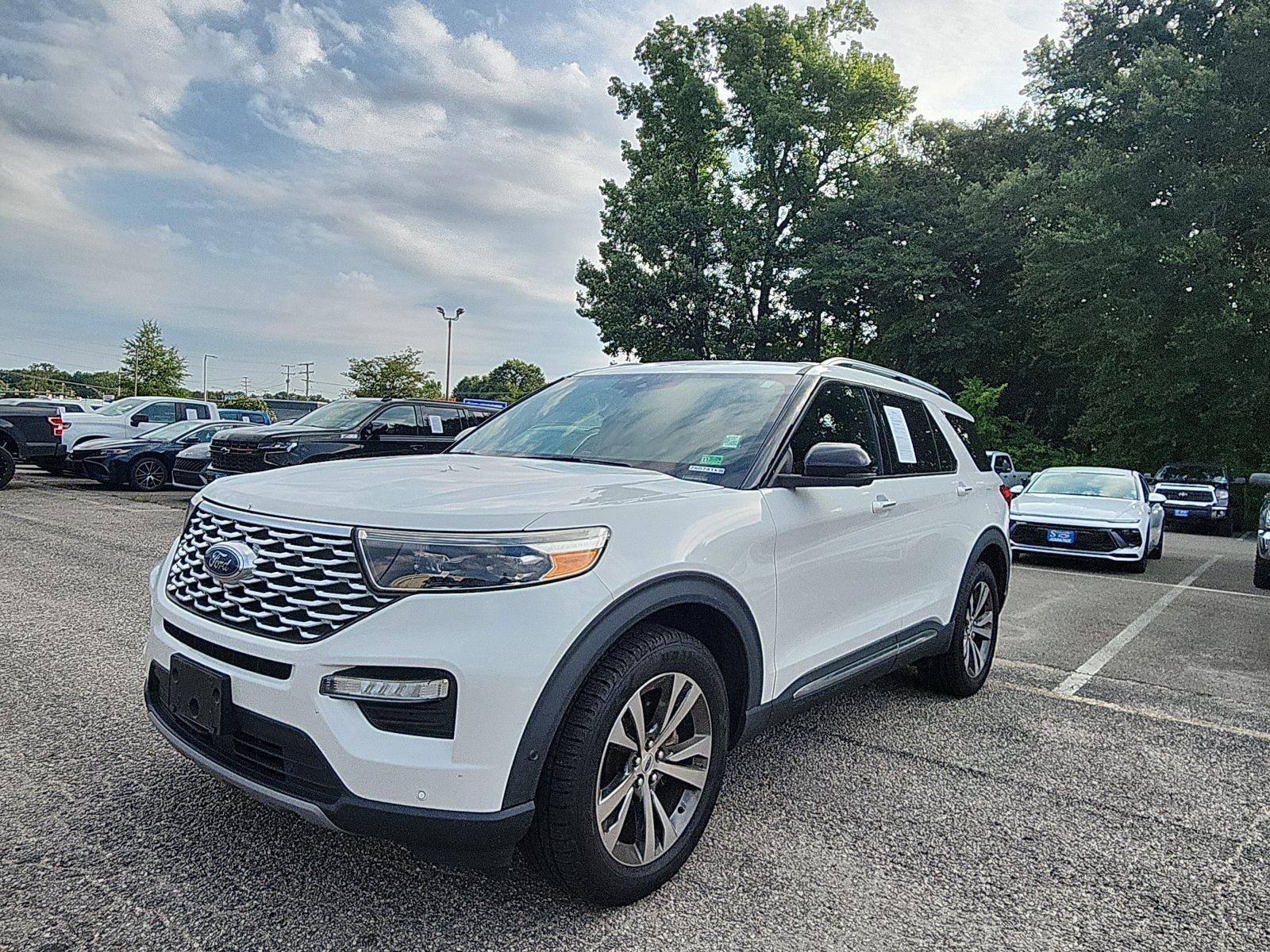 Star White Metallic Tri-Coat 2020 Ford Explorer SUV / Crossover All-Wheel Drive Automatic