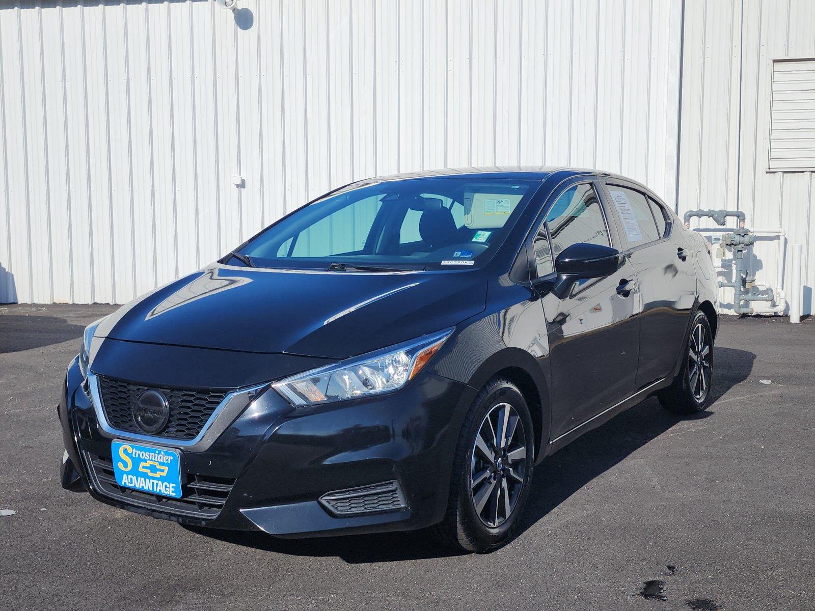 Super Black 2021 Nissan Versa Sedan Front-Wheel Drive Continuously Variable Transmission