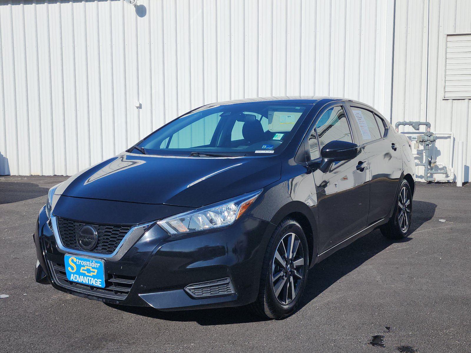 Super Black 2021 Nissan Versa Sedan Front-Wheel Drive Continuously Variable Transmission