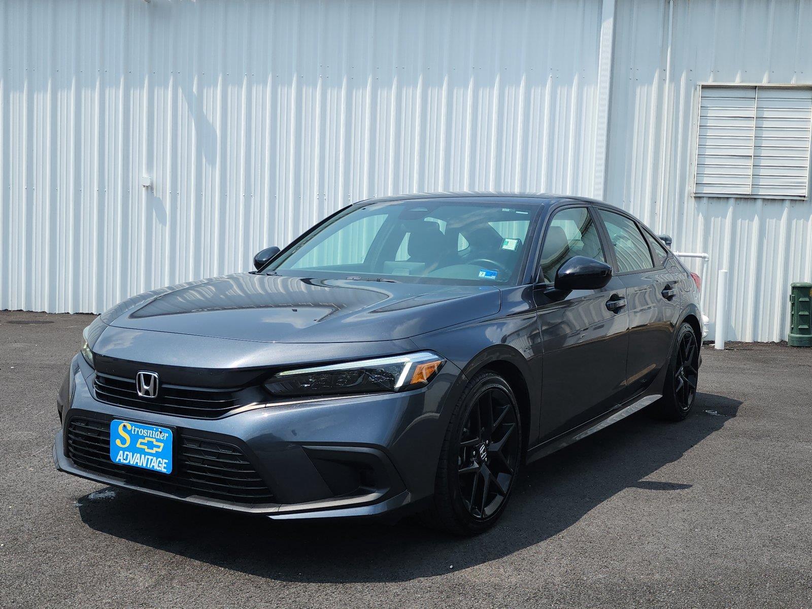 Meteorite Gray Metallic 2022 Honda Civic Sedan Front-Wheel Drive Continuously Variable Transmission