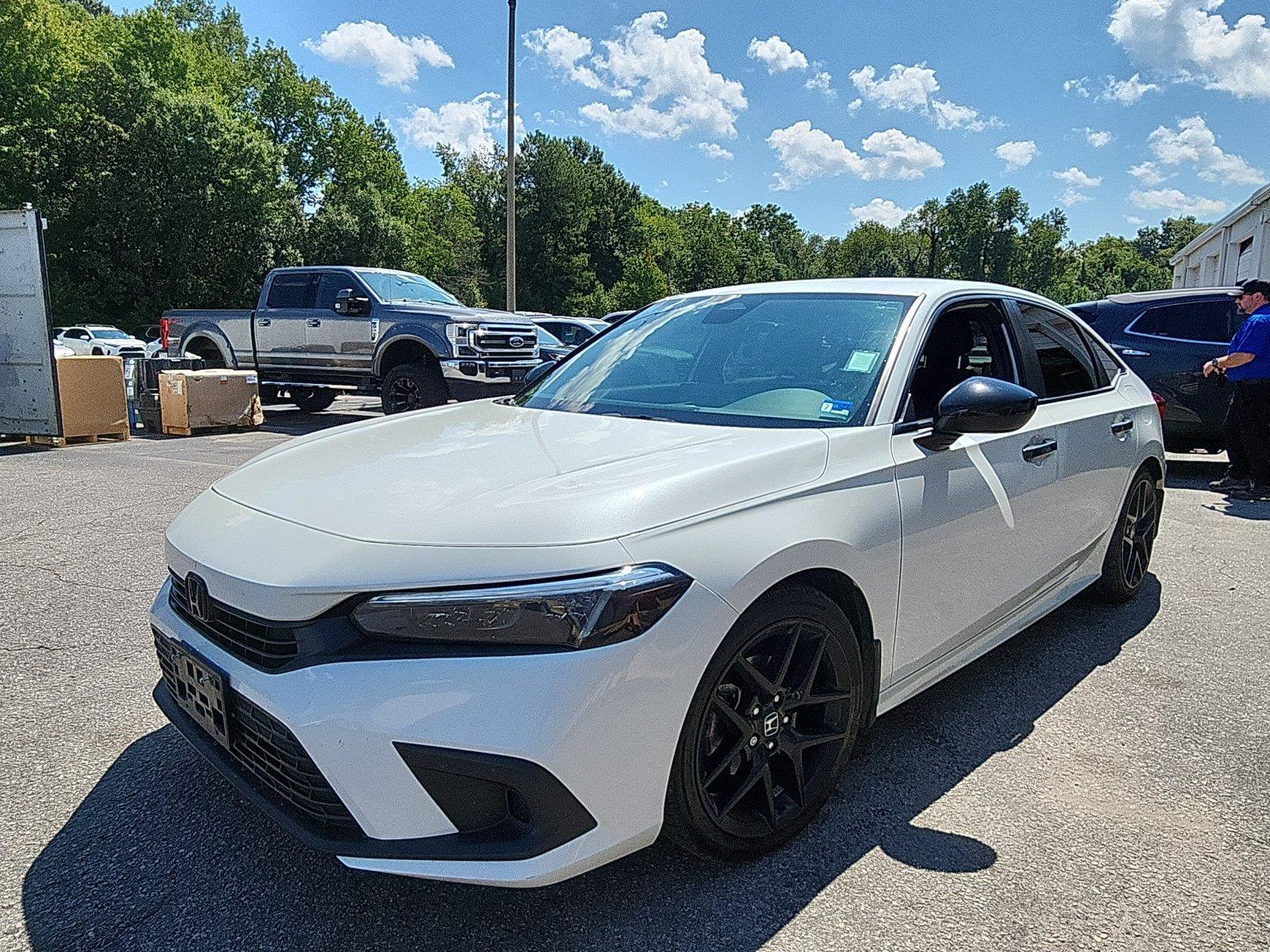 Platinum White Pearl 2022 Honda Civic Sedan Front-Wheel Drive Continuously Variable Transmission