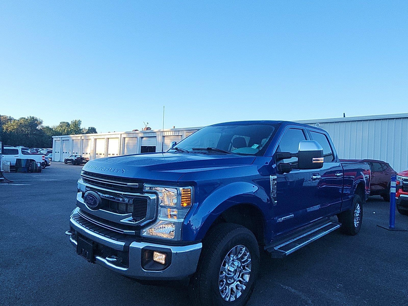 Blue 2022 Ford F-250 Super Duty Pickup Truck Four-Wheel Drive 10-Speed Automatic