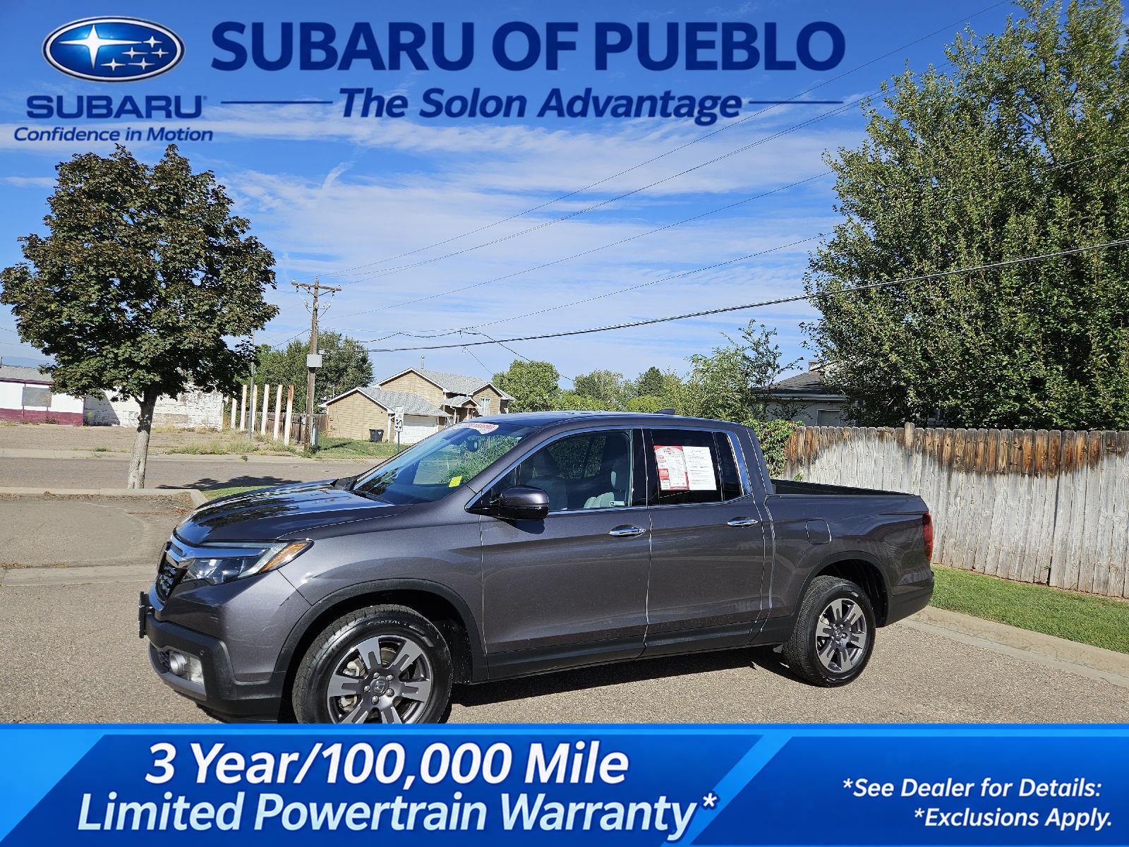 Gray (Modern Steel Metallic) 2019 Honda Ridgeline Pickup Truck All-Wheel Drive Automatic