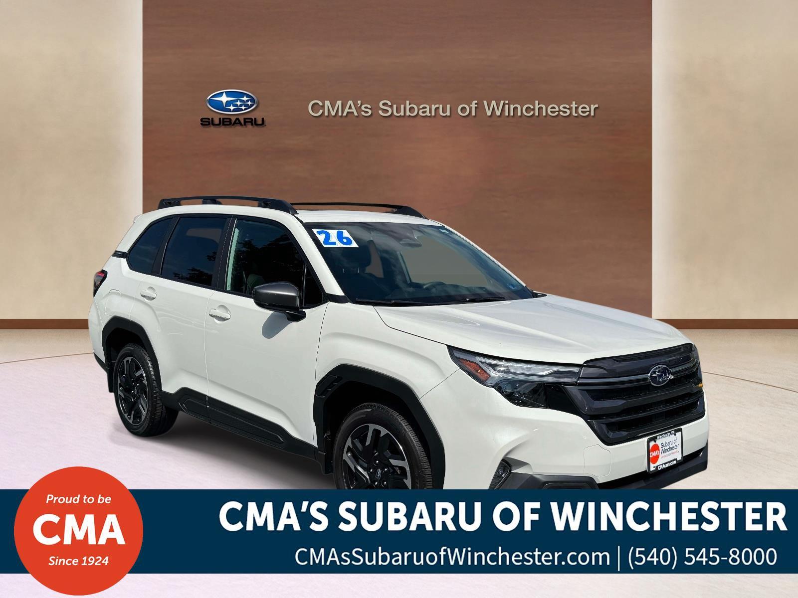 Crystal White Pearl 2026 Subaru Forester SUV / Crossover All-Wheel Drive Continuously Variable Transmission