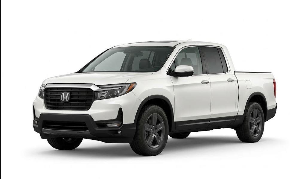 Platinum White Pearl 2023 Honda Ridgeline Pickup Truck All-Wheel Drive 9-Speed Automatic