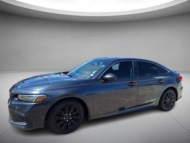 Meteorite Gray Metallic 2023 Honda Civic LX FWD Sedan Front-Wheel Drive Continuously Variable Transmission