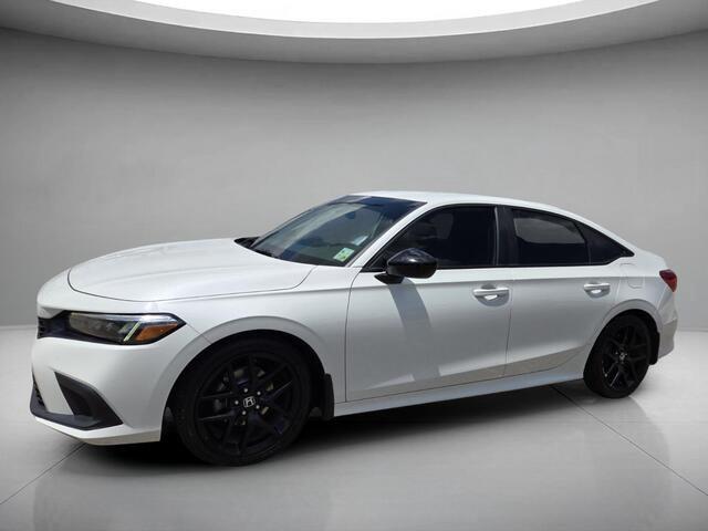 Platinum White Pearl 2022 Honda Civic Sedan Front-Wheel Drive Continuously Variable Transmission