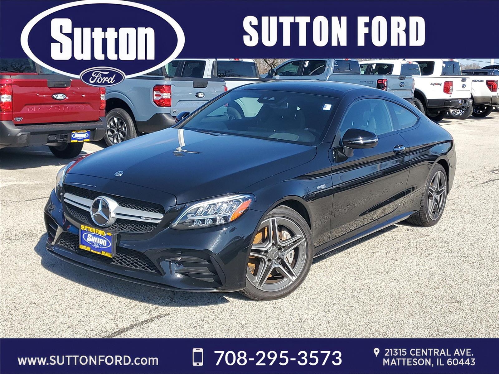 Obsidian Black Metallic 2021 Mercedes-Benz C-Class AMG C 43 Coupe 4MATIC Coupe All-Wheel Drive