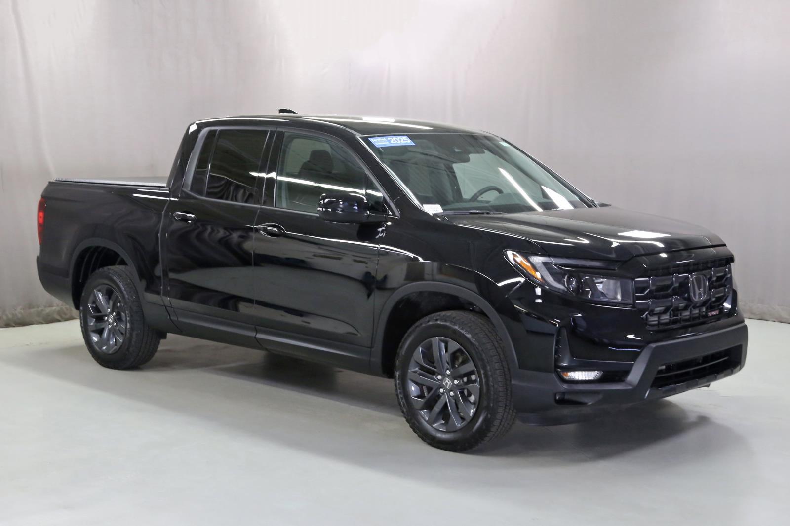 Crystal Black Pearl 2025 Honda Ridgeline Sport AWD Pickup Truck All-Wheel Drive 9-Speed Automatic