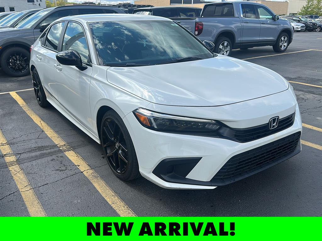 Platinum White Pearl 2023 Honda Civic Sport FWD Sedan Front-Wheel Drive 7-Speed CVT