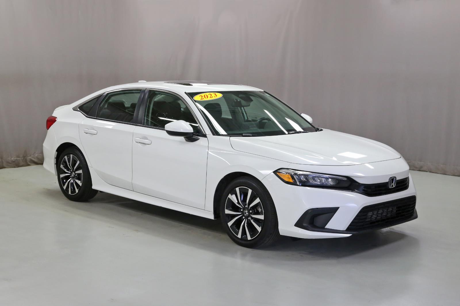 Platinum White Pearl 2023 Honda Civic EX FWD Sedan Front-Wheel Drive Continuously Variable Transmission