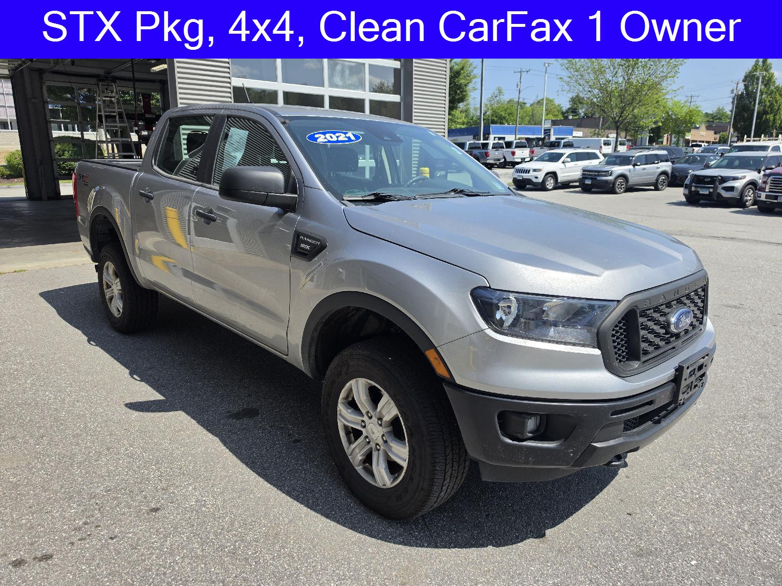 Iconic Silver 2021 Ford Ranger Pickup Truck Four-Wheel Drive Automatic
