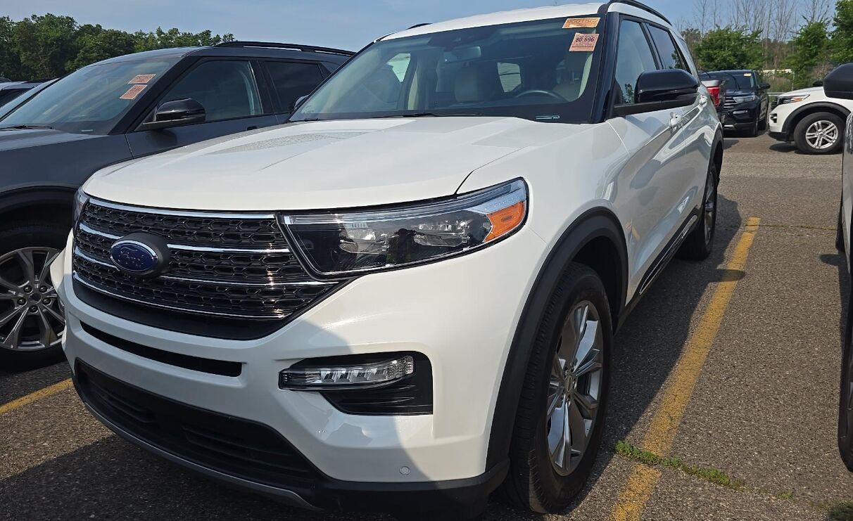 Star White Metallic Tri-Coat 2024 Ford Explorer SUV / Crossover All-Wheel Drive Automatic
