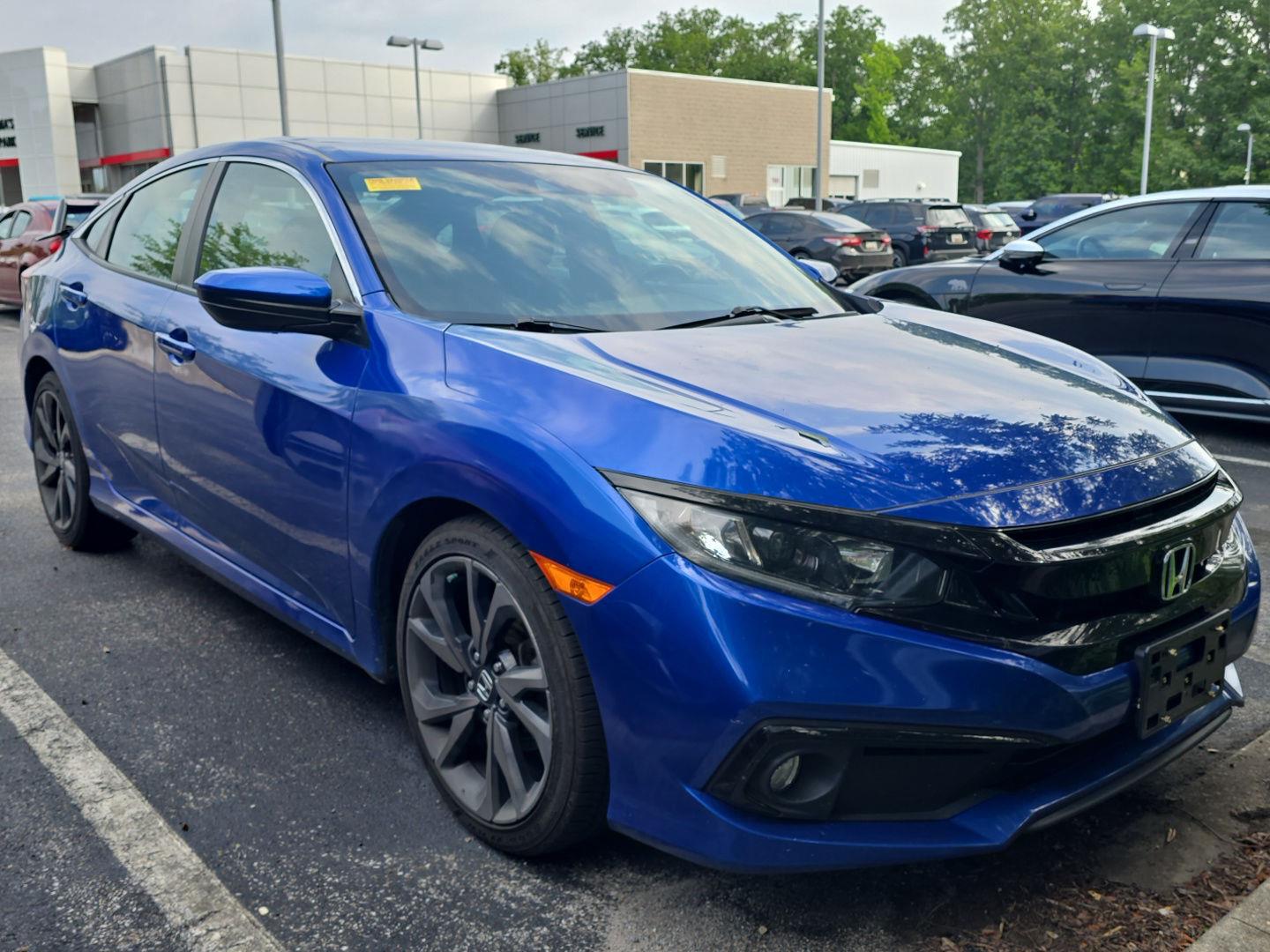 Aegean Blue Metallic 2021 Honda Civic Sedan Front-Wheel Drive 7-Speed CVT