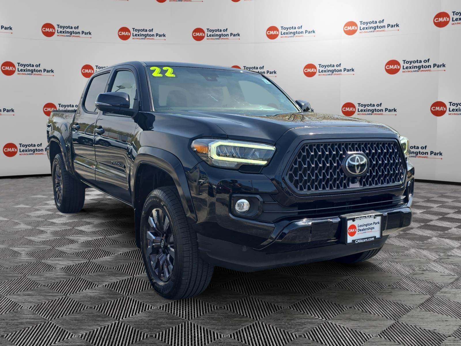 Midnight Black Metallic 2022 Toyota Tacoma Limited Double Cab 4WD Pickup Truck Four-Wheel Drive 6-Speed Automatic