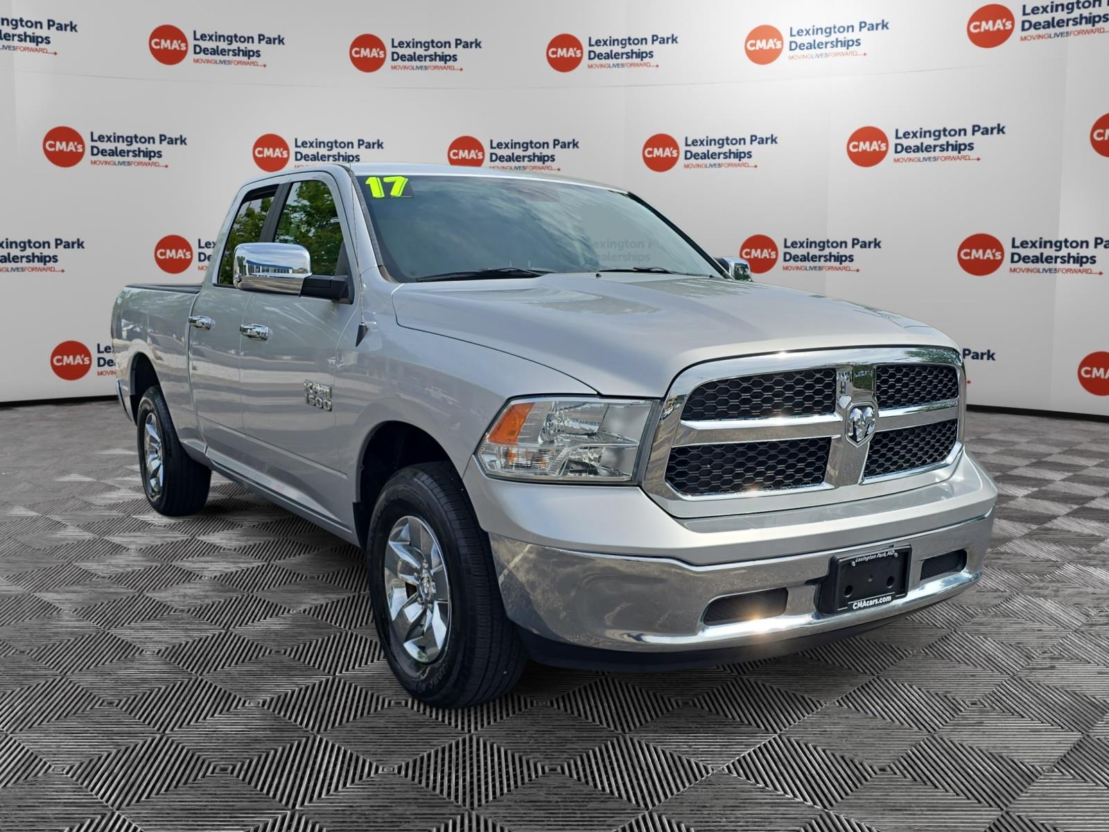 Bright Silver Metallic Clearcoat 2017 RAM 1500 SLT Quad Cab 4WD Pickup Truck Four-Wheel Drive 8-Speed Automatic