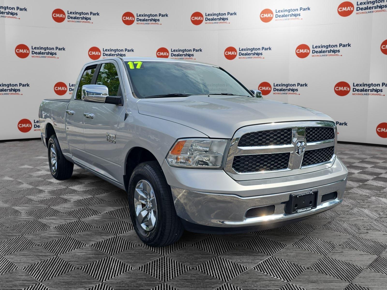 Bright Silver Metallic Clearcoat 2017 RAM 1500 SLT Quad Cab 4WD Pickup Truck Four-Wheel Drive 8-Speed Automatic
