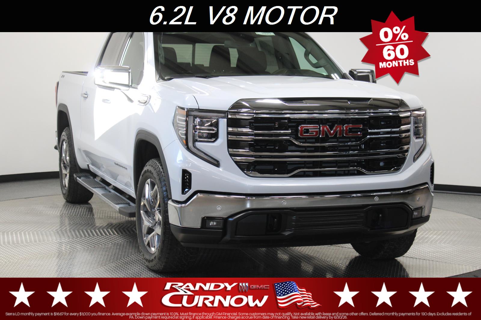 Glacier White Tricoat 2026 GMC Sierra 1500 SLT Crew Cab 4WD Pickup Truck Four-Wheel Drive Automatic