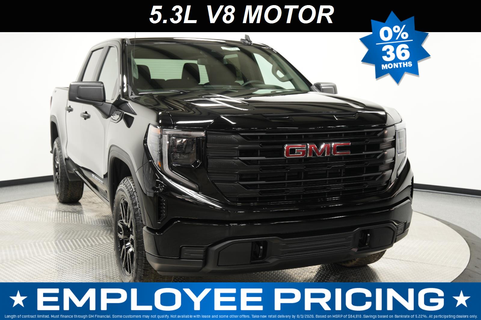 Onyx Black 2026 GMC Sierra 1500 Pickup Truck Four-Wheel Drive Automatic