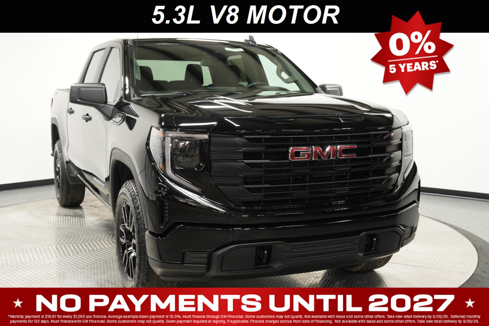 Onyx Black 2026 GMC Sierra 1500 Pickup Truck Four-Wheel Drive Automatic