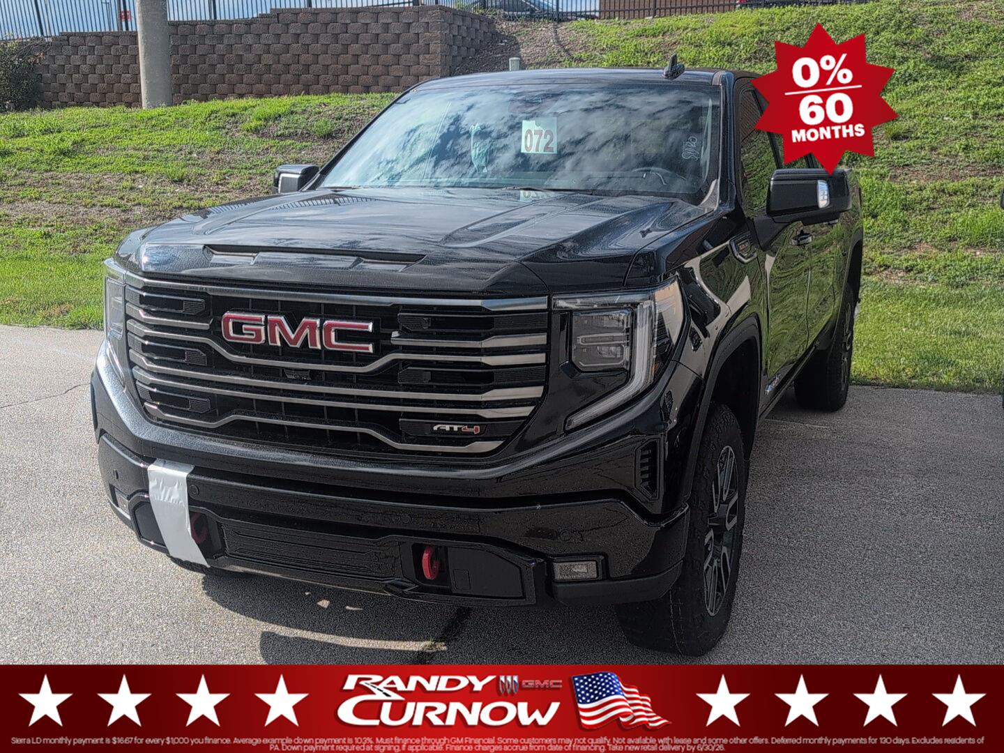 Onyx Black 2026 GMC Sierra 1500 AT4 Crew Cab 4WD Pickup Truck Four-Wheel Drive Automatic