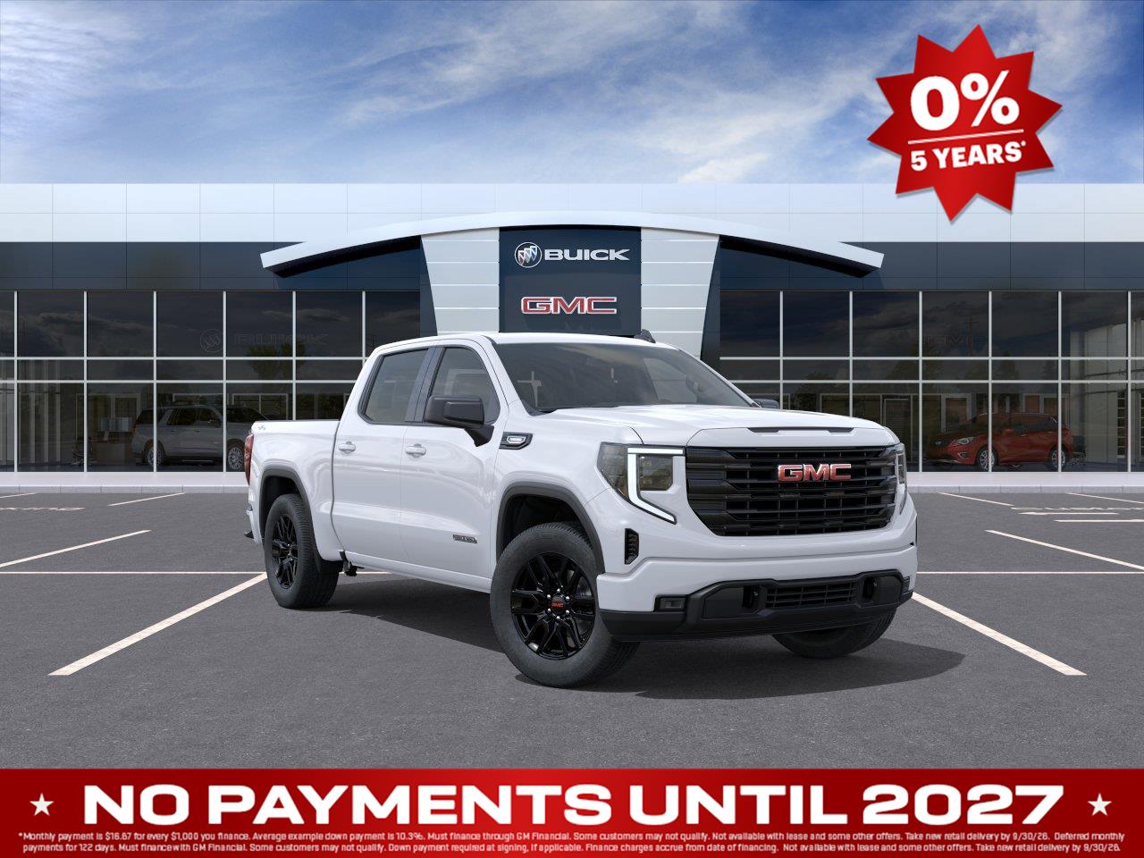 Summit White 2026 GMC Sierra 1500 Pickup Truck Four-Wheel Drive 8-Speed Automatic