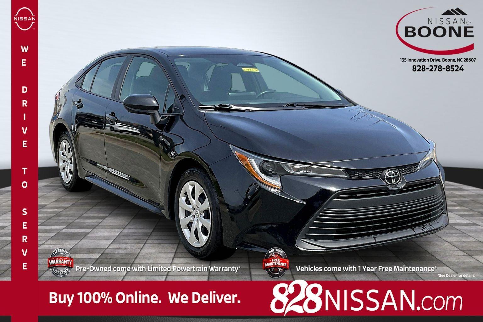 Midnight Black Metallic 2024 Toyota Corolla LE FWD Sedan Front-Wheel Drive Continuously Variable Transmission