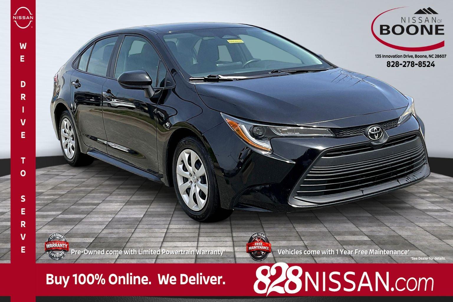 Midnight Black Metallic 2024 Toyota Corolla LE FWD Sedan Front-Wheel Drive Continuously Variable Transmission