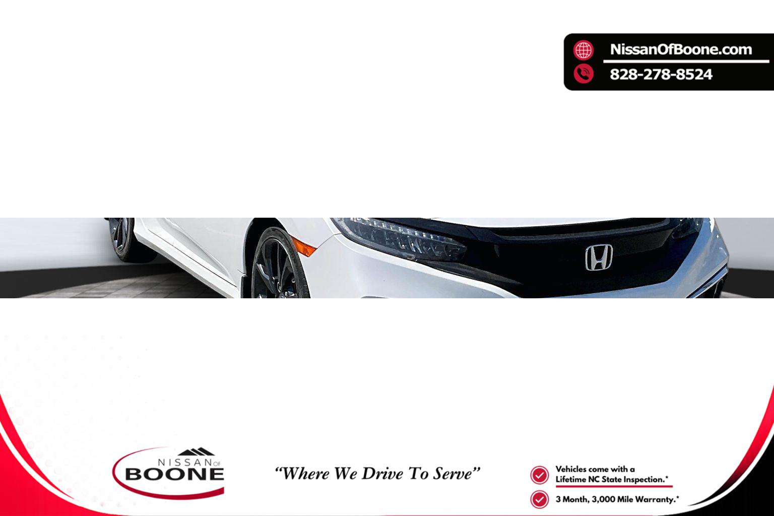 Platinum White Pearl 2019 Honda Civic Sedan Front-Wheel Drive 7-Speed CVT