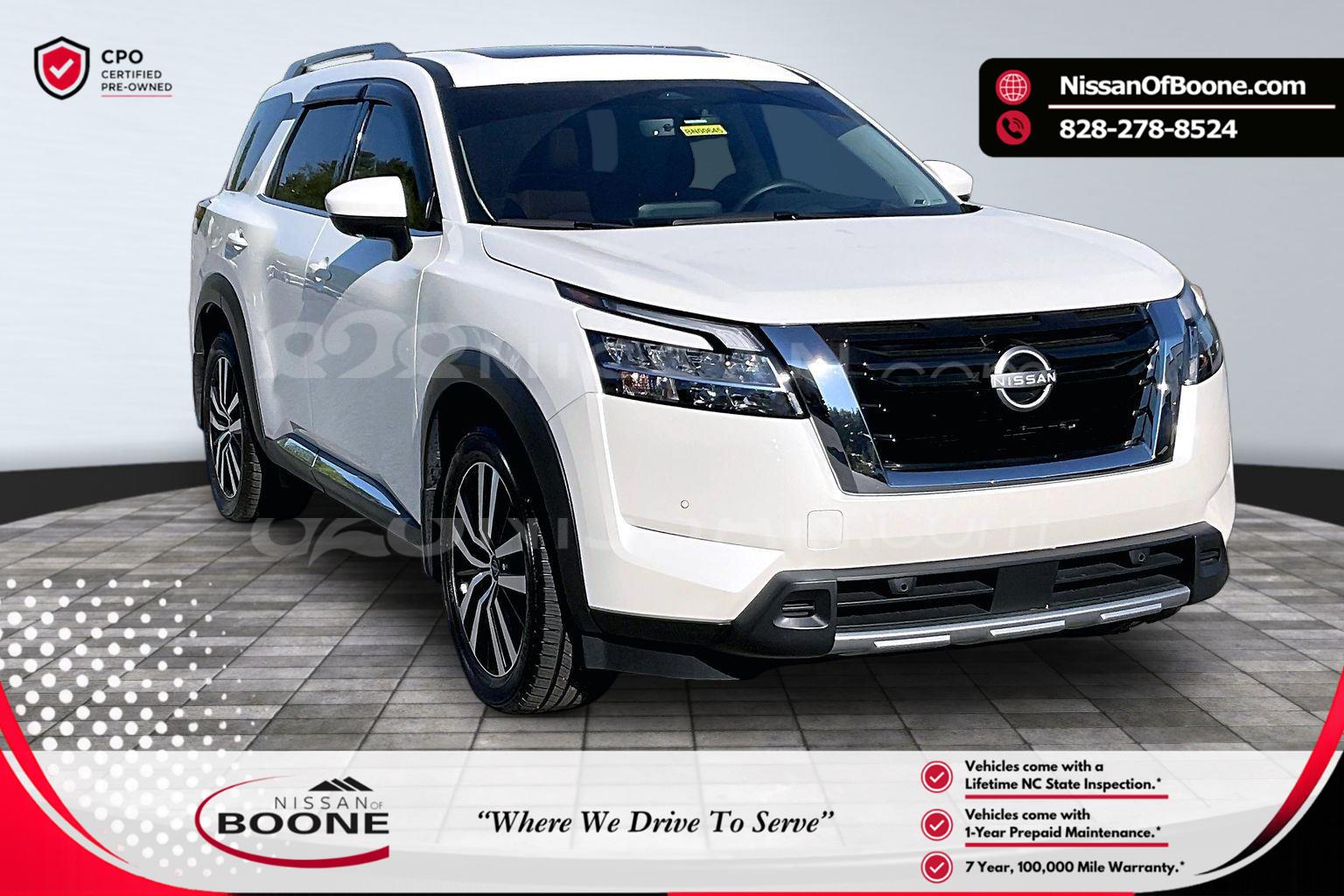 Pearl White Tricoat 2024 Nissan Pathfinder Platinum 4WD SUV / Crossover All-Wheel Drive Automatic