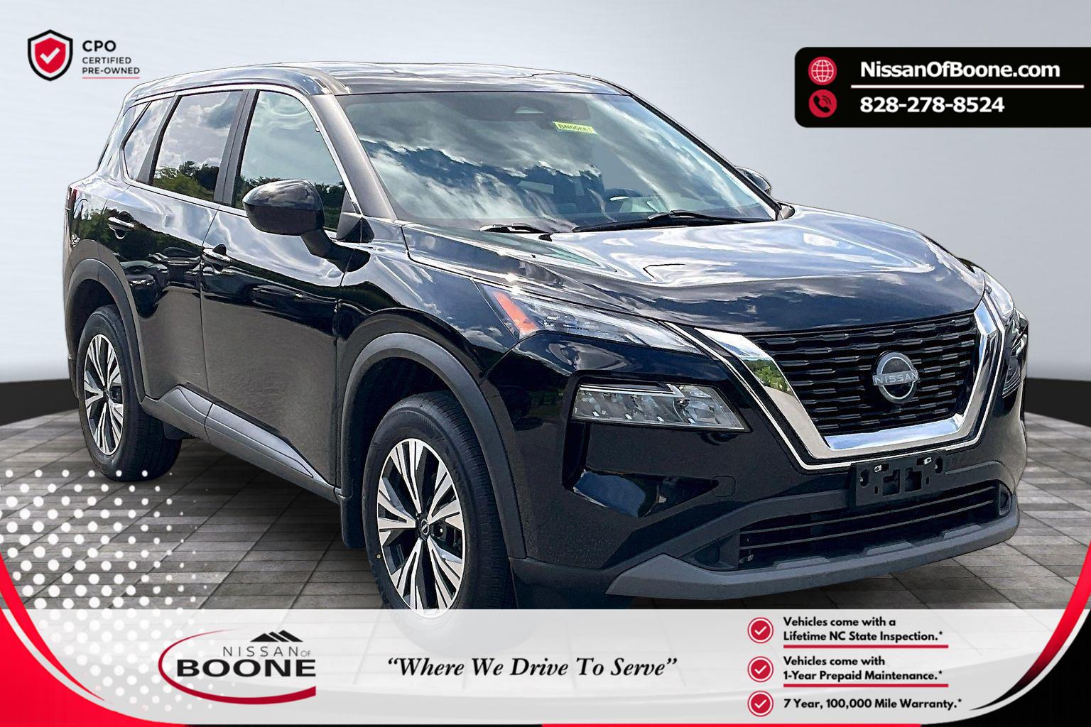 Super Black 2023 Nissan Rogue SV AWD SUV / Crossover All-Wheel Drive Continuously Variable Transmission